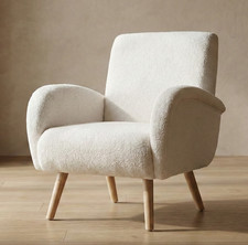 White Boucle Tub Armchair