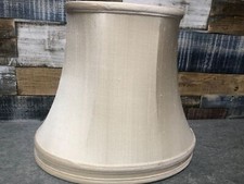 Unusual Shaped Lampshade With Champagne Fabric Stretched Over Frame