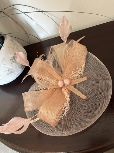 Larger style nude fascinator - style,