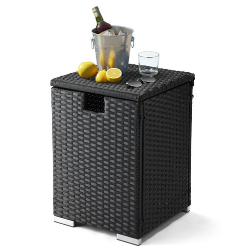 Black rattan gas bottle - black,