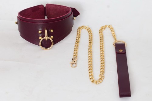 Genuine leather burgundy bdsm - leather,