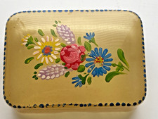 VINTAGE CLEAN OLD PLASTIC PAINTED SOAP DISH BOX CONTAINER FAUX HORN NOT SCRAP