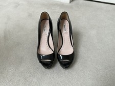 Miu Miu  shoes Peep Toe Platform Shoes, Black Patent Leather, Great Condition