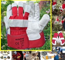 Heavy duty Double palm safety thorn proof work gloves for gardening and Rigger