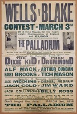 1914 THE DIXIE KID v FRED DRUMMOND/BOMBARDIER WELLS v BLAKE on-site poster