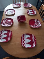Mesa Christmas Plates and Bowl Xmas Party Tableware