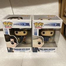 2 X Funko Pop Television 285 289 Sherlock W/Violin Dr John Watson  W/Protector