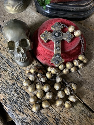Antique wooden rosary beads - wooden,
