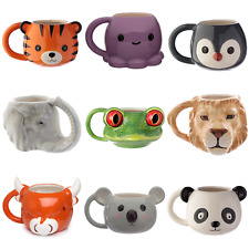 Adoramals Animal Head Mug - Panda, Tiger, Octopus, Elephant, Koala, Lion, Cow