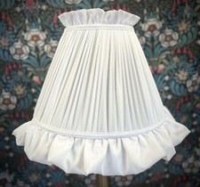 White Ruffled Fabric Lampshade