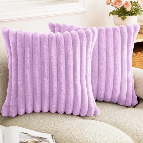 Faux rabbit fur cushion - rabbit,