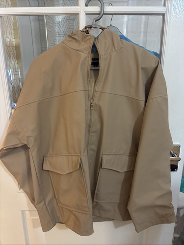 Beige rubber raincoat size - , l