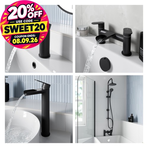 Waterfall bathroom taps matt - waterfall,