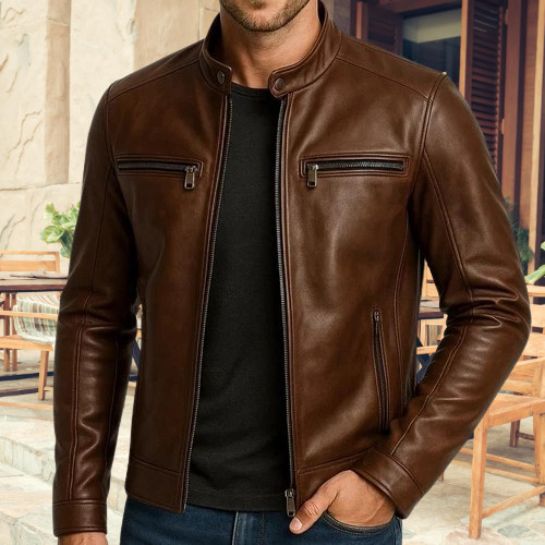 Men brown genuine - men's,