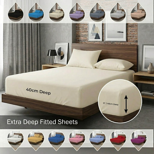 Extra deep fitted sheet 40cm - fitted,