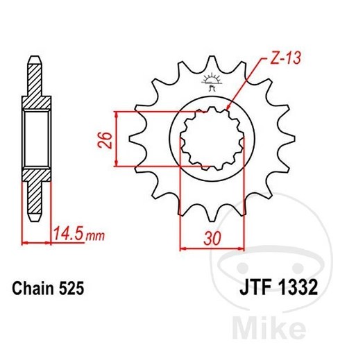 Pinion for honda - for, 1000