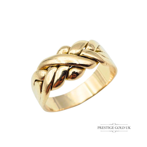 9ct gold puzzle knot ring - gold,