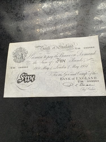 White five pound note u56 - five,