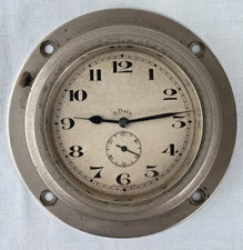 Eight Day Swiss OCTO Car-Airplane Rim Wound Flat Back Dashboard Clock Working 