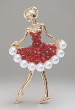 Brooch Ballerina girl Gold