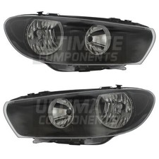 Volkswagen Scirocco Headlights 2008-2015 Headlamps Black Inner 1 Pair Left Right