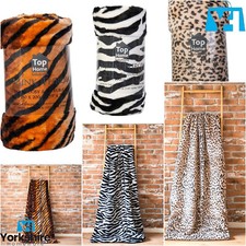 FAUX FUR ANIMAL SKIN SOFT THROW SOFA BED FLEECE COSY BLANKET WARM DOUBLE KING
