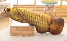 11.8" Gold Arowana Fish Pillow