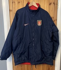 ARSENAL 1997/1998 FOOTBALL BENCH JACKET REVERSIBLE NIKE SIZE L