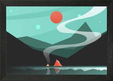 Tent by sea Framed Wall Art