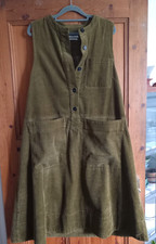 Toast Green Corduroy Pinafore Work Wear Dress Size M