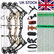 Left Hand 19-70LB Adjustable Compound Bow 320FPS Hunting Arrows Adult Archery