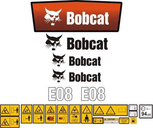 Bobcat e08 mini digger decal - e08,