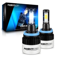 NIGHTEYE H11 H9 H8 LED Headlight Bulbs High Low Beam 9000LM 6500K Cold White UK