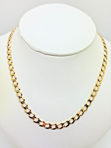 9ct yellow solid gold - yellow, curb