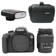 Canon 4000D Camera With 18-55 III Lens + Kamkorda Bag + Flash - UK Next Day Del
