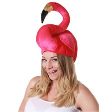 PINK FLAMINGO HAT TROPICAL