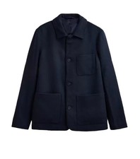 Navy Brushed Chore Shacket XL