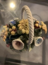 Flowers In Basket Porcelain