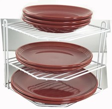 Corner Plate Rack White 3 Tier