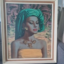 Tretchikoff Vintage Print Balinese Girl Framed 1950s 60s / 21ｘ25inc