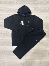 Ralph Lauren Black Polo zip-up hoodie and joggers set, sleek comfort Size S