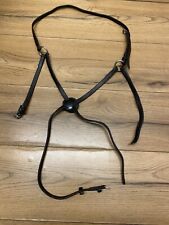 Full Black Padded English Leather Grackle Noseband No Sheepskin
