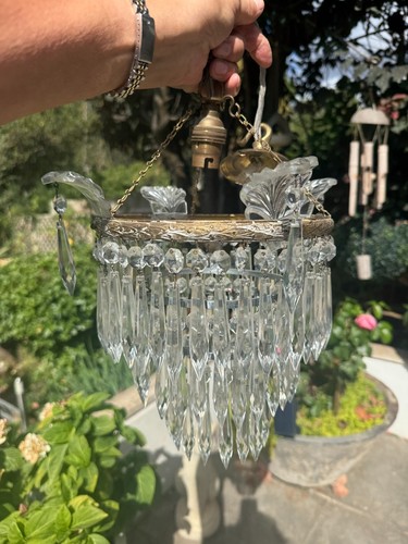 Antique crystal waterfall - crystal,