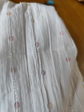 Dressmaking Fabric White Crinkle (Cotton Plus Polyester) Sequined 3m X 126 Cms +