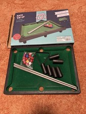 Mini Desktop Pool Table with 2 Cues, Ball Rack, and Balls
