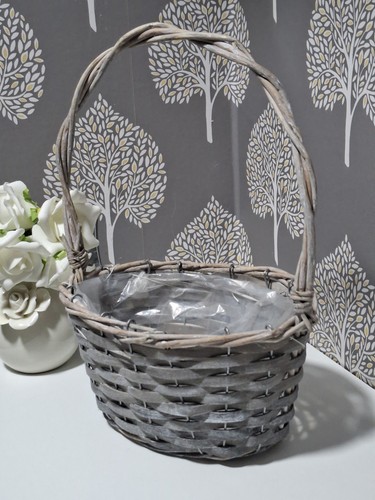 Small grey wicker - small, basket