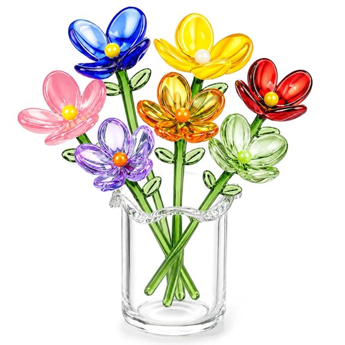 8pcs mini glass flowers - glass,