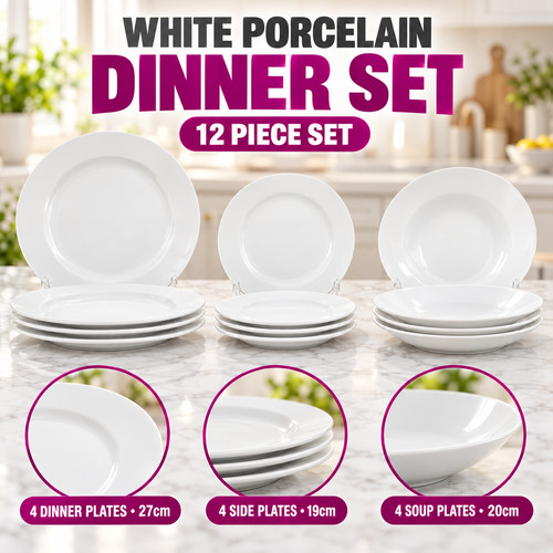 Piece white porcelain - 12,