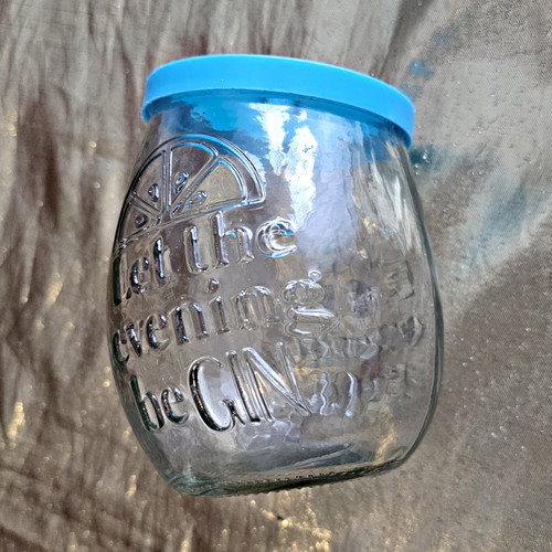Clear round glass storage jar - round,