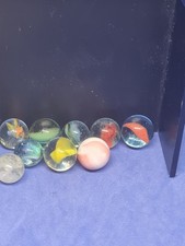 9 X Vintage Glass Marbles